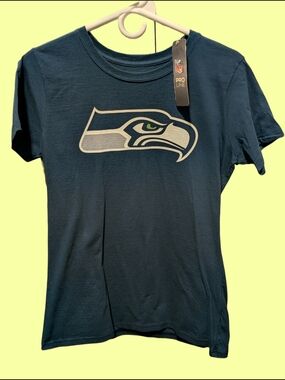 NFL Seattle Seahawks Sporty Navy Blue Short Sleeve Tee Comfy Casual
